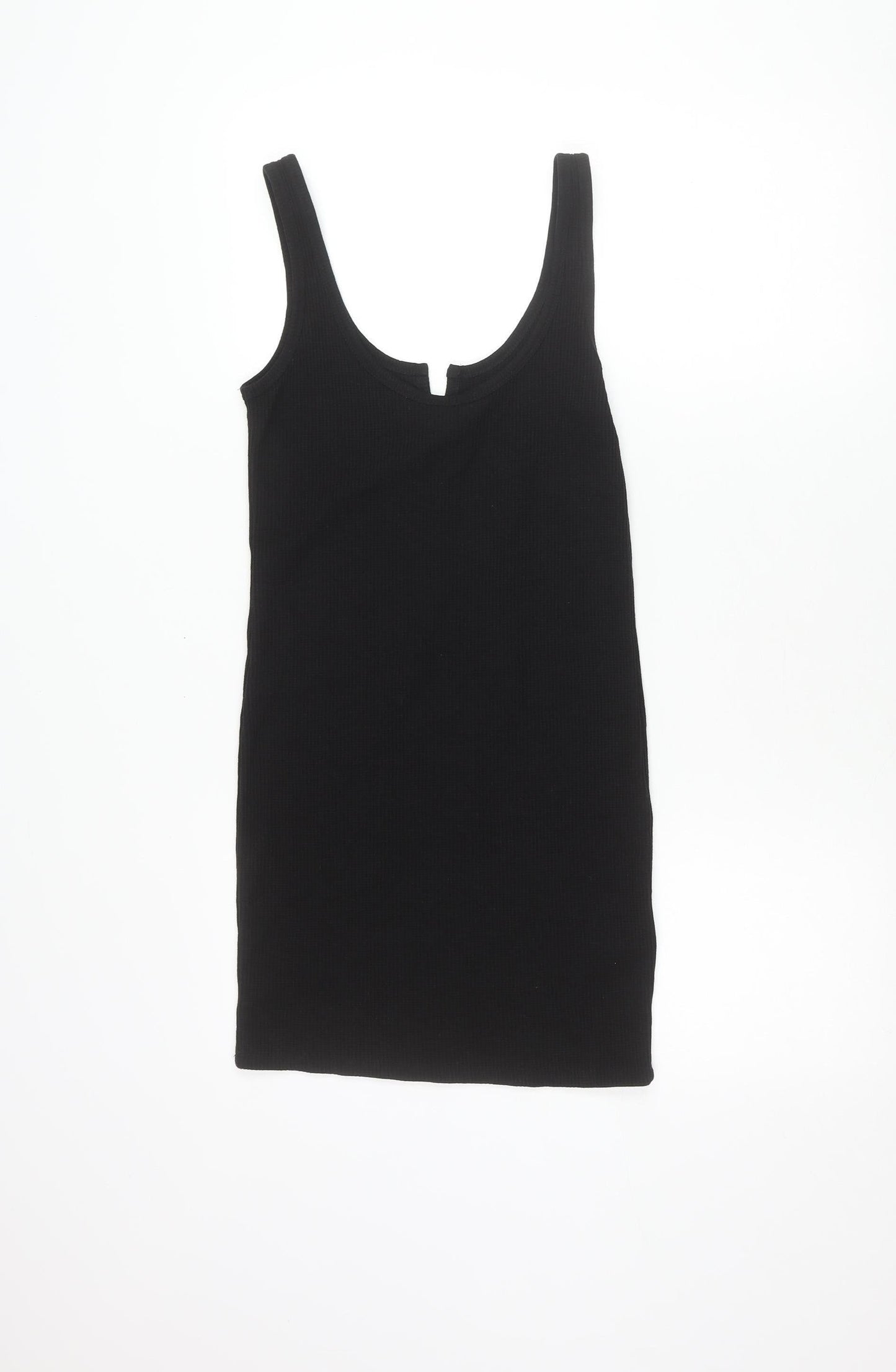 Topshop Womens Black Size 6 Sleeveless Scoop Neck Tank Mini Dress