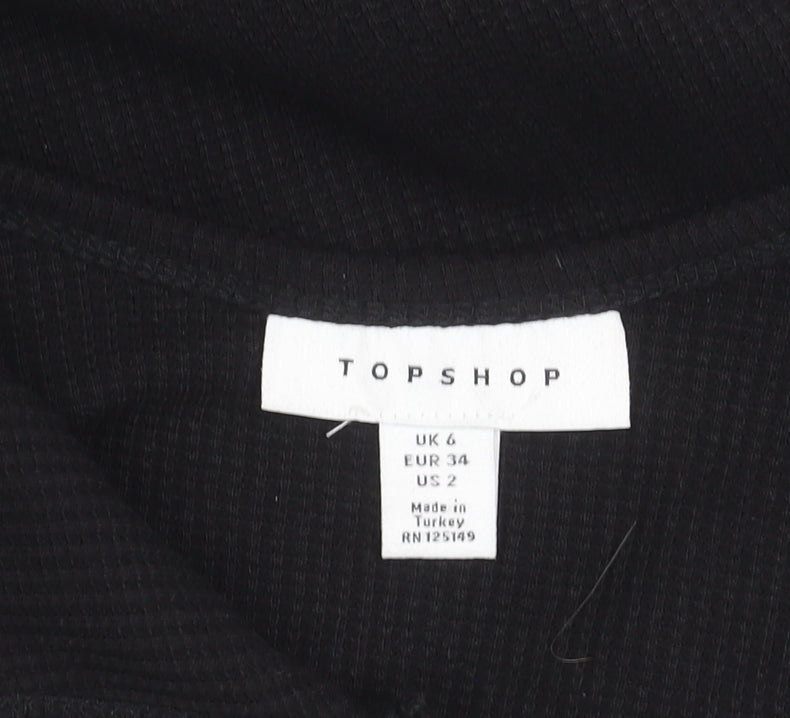 Topshop Womens Black Size 6 Sleeveless Scoop Neck Tank Mini Dress