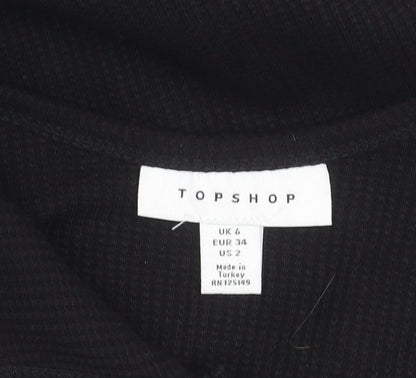 Topshop Womens Black Size 6 Sleeveless Scoop Neck Tank Mini Dress