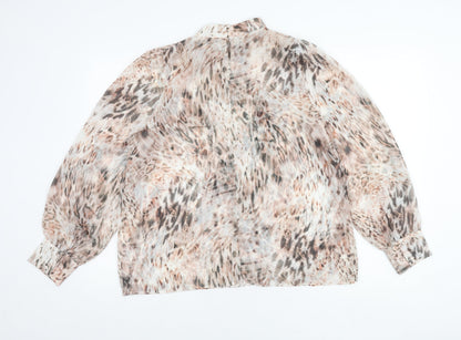 Lipsy Women’s Multicoloured Animal Print Chiffon Blouse UK 14