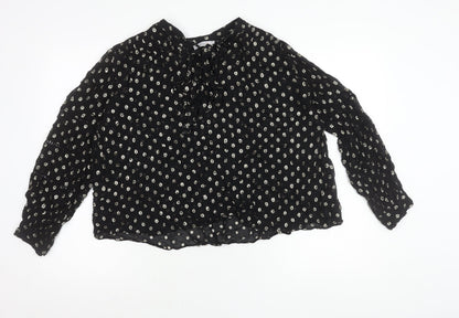 Marks and Spencer Per Una Womens Black Metallic Spot Blouse Size 14