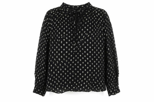 Marks and Spencer Per Una Womens Black Metallic Spot Blouse Size 14