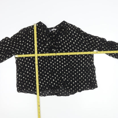 Marks and Spencer Per Una Womens Black Metallic Spot Blouse Size 14