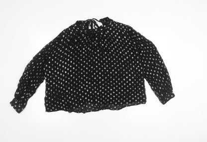 Marks and Spencer Per Una Womens Black Metallic Spot Blouse Size 14