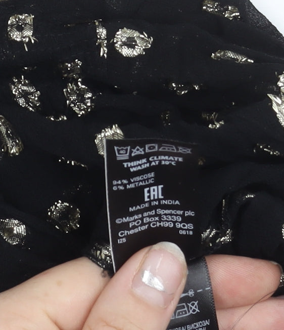 Marks and Spencer Per Una Womens Black Metallic Spot Blouse Size 14