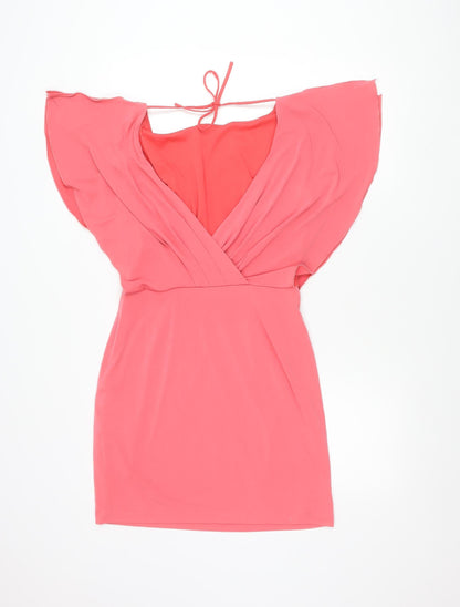 Jessica Simpson Women's Pink Size 10 Asymmetric Short Cocktail Dress