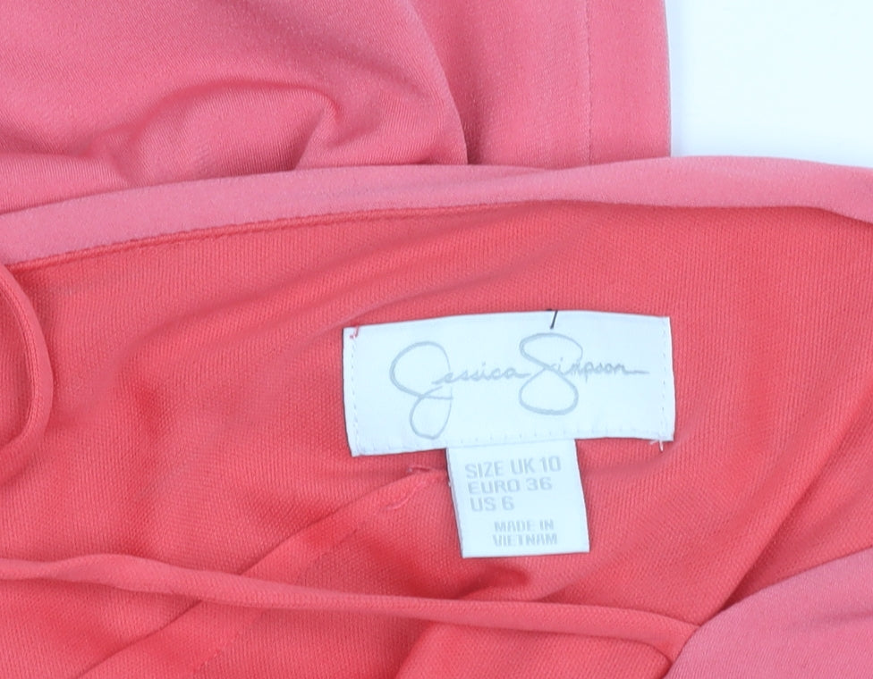 Jessica Simpson Women's Pink Size 10 Asymmetric Short Cocktail Dress