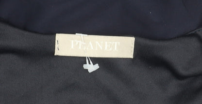 Planet Women’s Navy Blue Size 12 Wrap Dress Long Sleeve Knee Length
