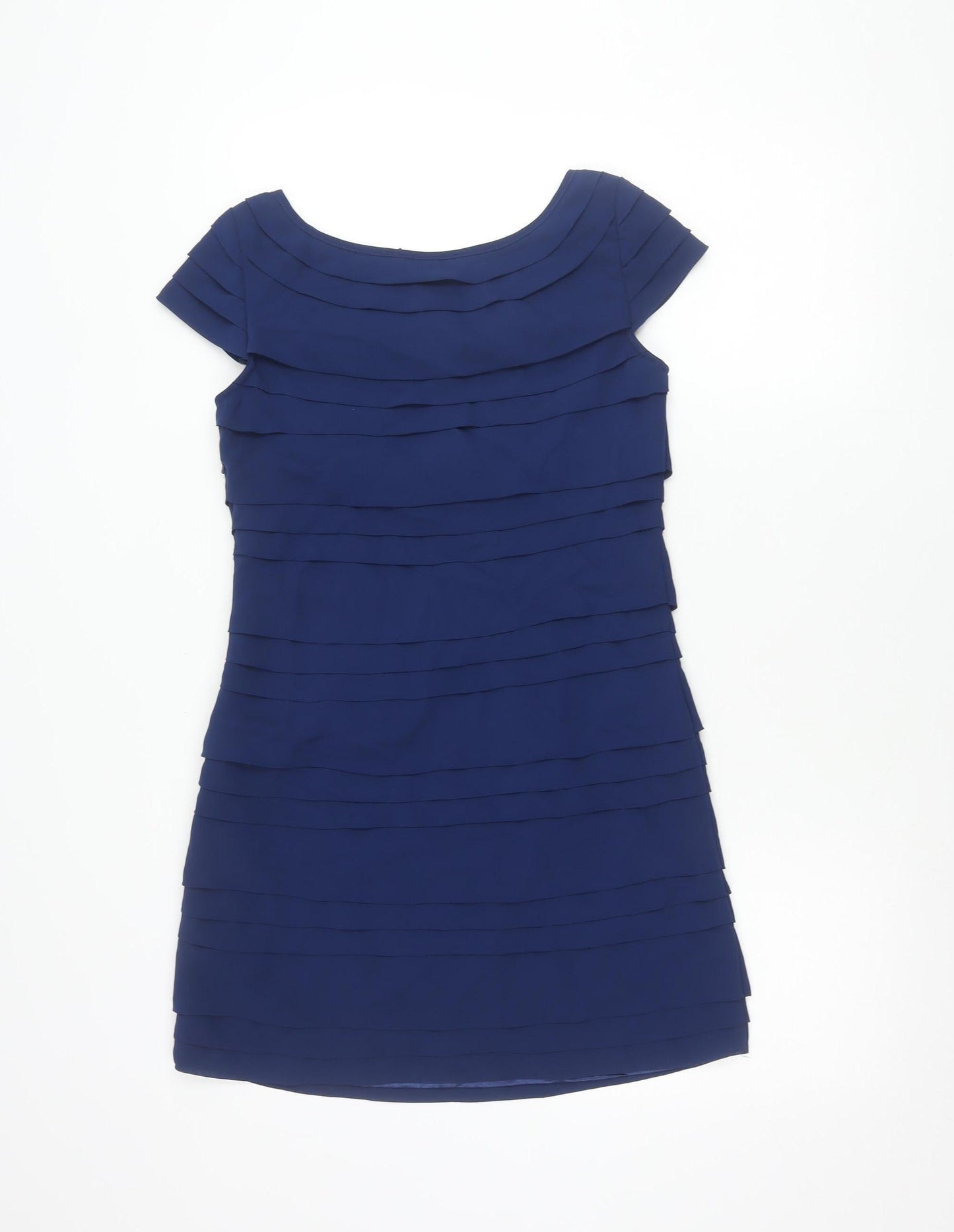 French Connection Women’s Blue Sheath Dress Size 6 Pleated Short