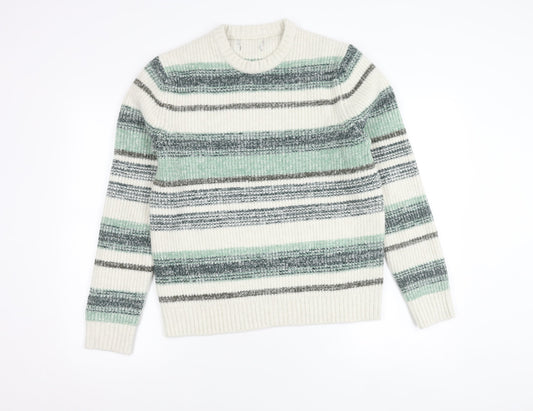 Marks and Spencer Men’s Multicoloured Striped Knit Pullover Jumper M