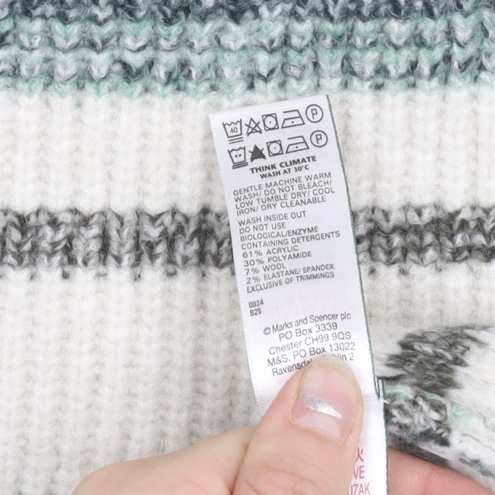 Marks and Spencer Men’s Multicoloured Striped Knit Pullover Jumper M