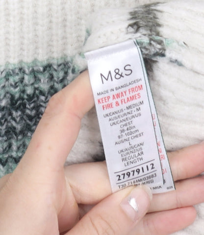 Marks and Spencer Men’s Multicoloured Striped Knit Pullover Jumper M