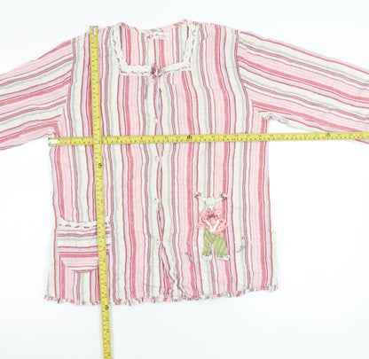 Macro Jones Women’s Pink Striped Cotton Tunic Shirt L