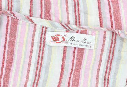 Macro Jones Women’s Pink Striped Cotton Tunic Shirt L