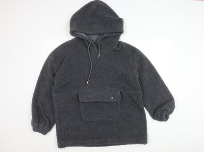 Nasty Gal Women’s Grey Hooded Pullover Hoodie Size 10 Fleece