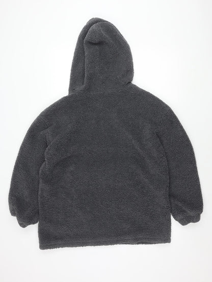 Nasty Gal Women’s Grey Hooded Pullover Hoodie Size 10 Fleece
