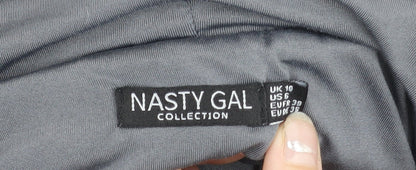 Nasty Gal Women’s Grey Hooded Pullover Hoodie Size 10 Fleece