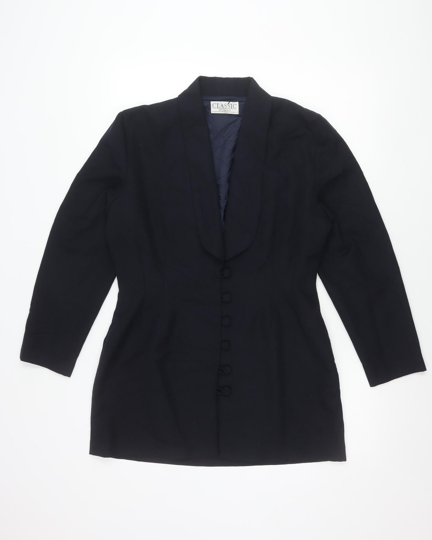 Classic Woman Black Shawl Collar Suit Jacket Size 14 Women’s Formal Workwear