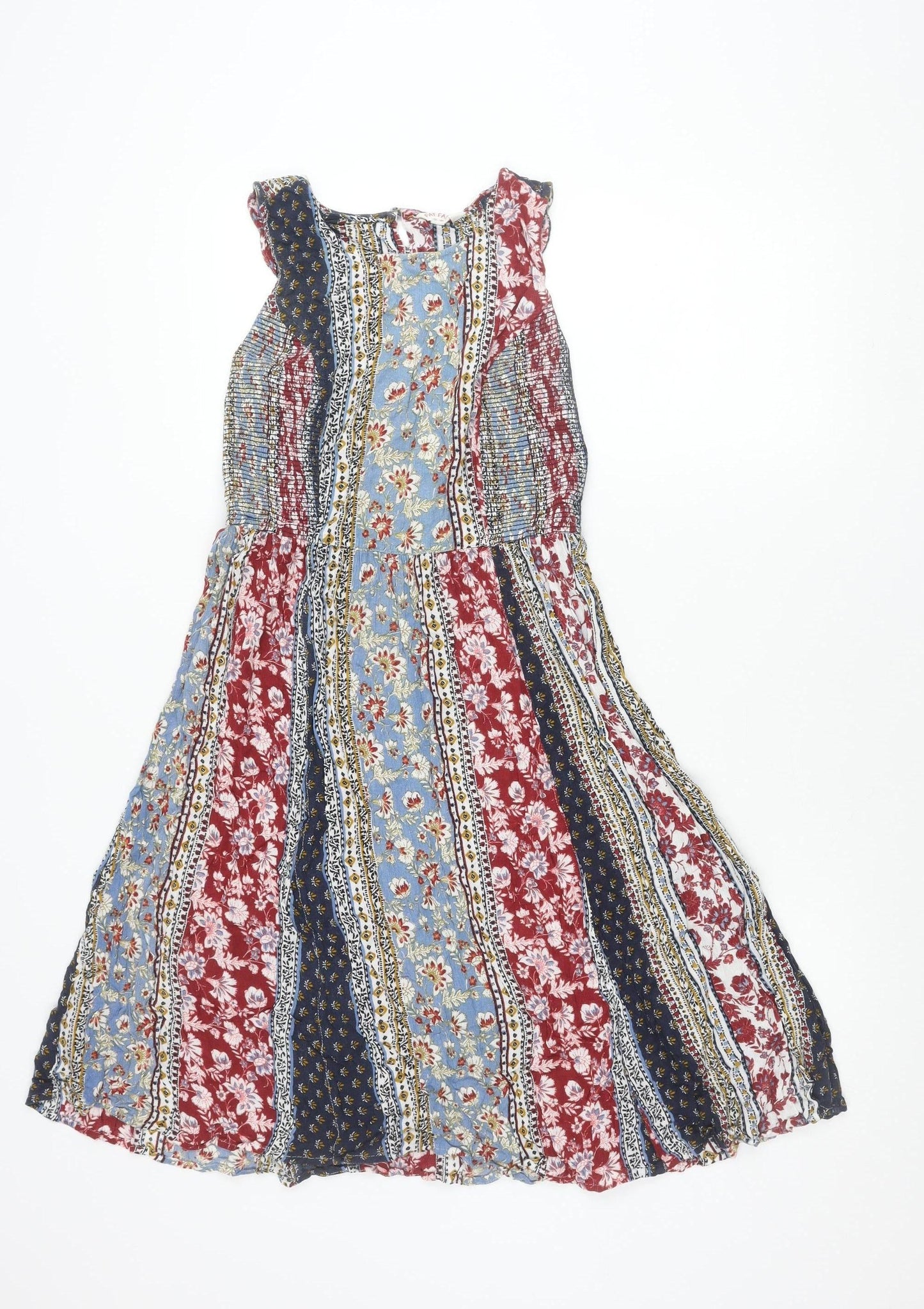Fat Face Womens Multicoloured Floral A-Line Summer Dress Size 8