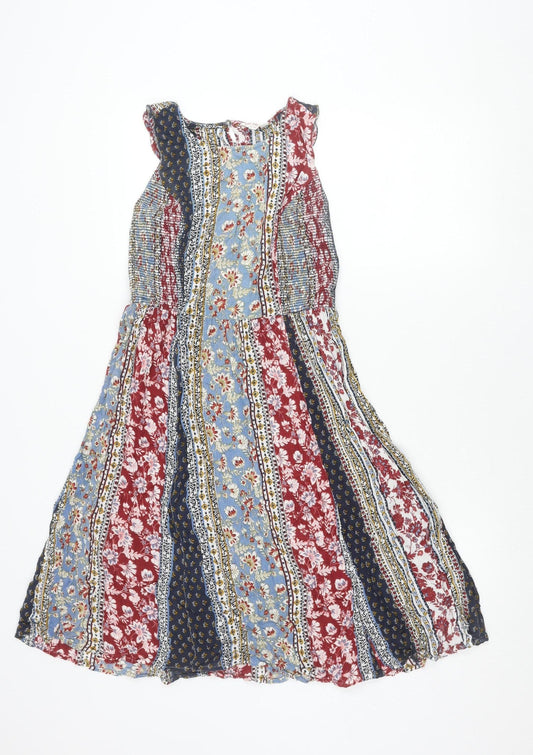 Fat Face Womens Multicoloured Floral A-Line Summer Dress Size 8