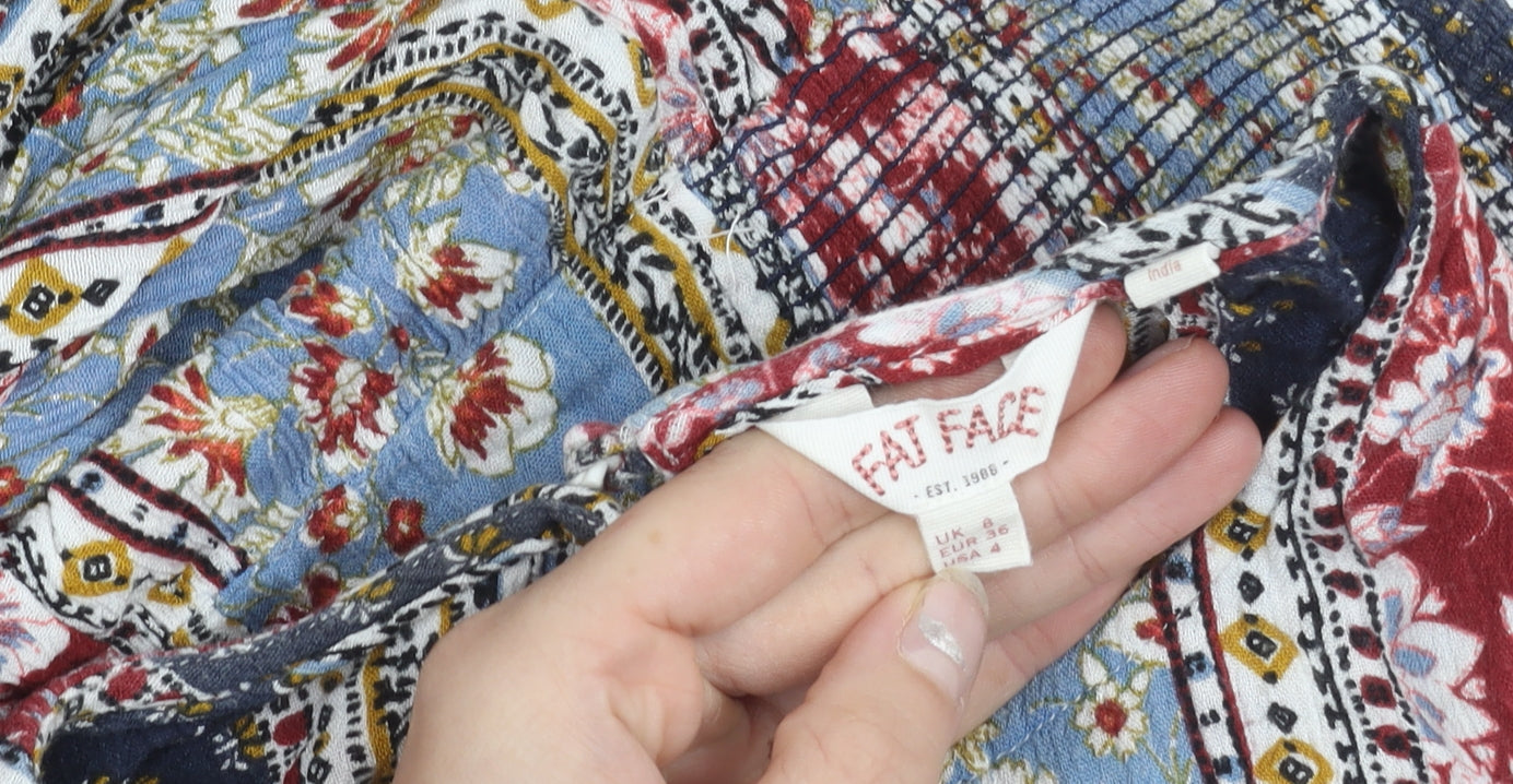 Fat Face Womens Multicoloured Floral A-Line Summer Dress Size 8
