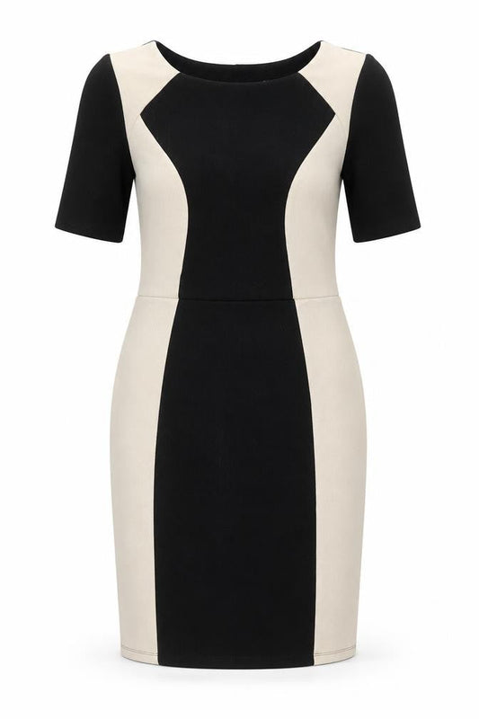 Dorothy Perkins Women’s Black Beige Colourblock Sheath Dress Size 12