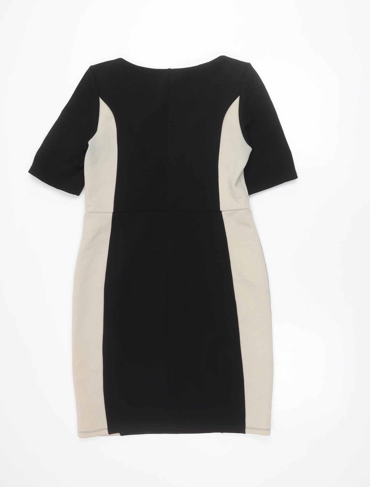 Dorothy Perkins Women’s Black Beige Colourblock Sheath Dress Size 12