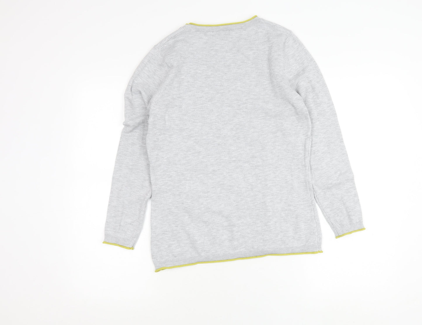 E-vie Womens Grey Polka Dot Crew Neck Pullover Jumper Size M