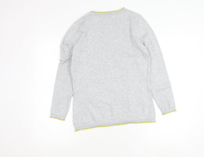 E-vie Womens Grey Polka Dot Crew Neck Pullover Jumper Size M