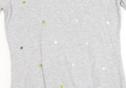 E-vie Womens Grey Polka Dot Crew Neck Pullover Jumper Size M