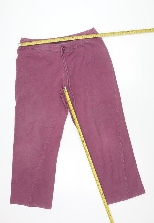 Boden Women’s Purple Capri Trousers XL Cotton Blend Stretch Drawstring