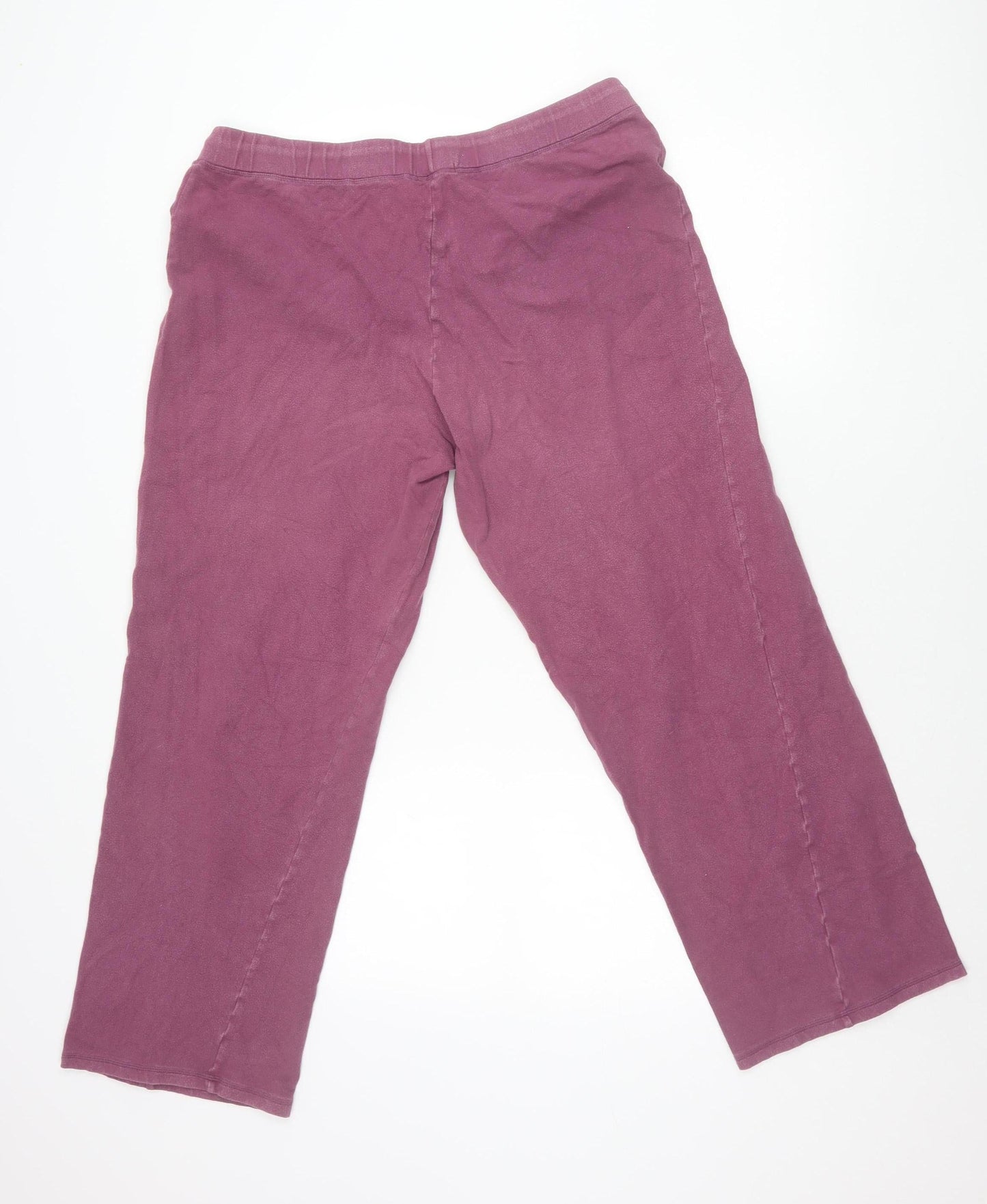 Boden Women’s Purple Capri Trousers XL Cotton Blend Stretch Drawstring