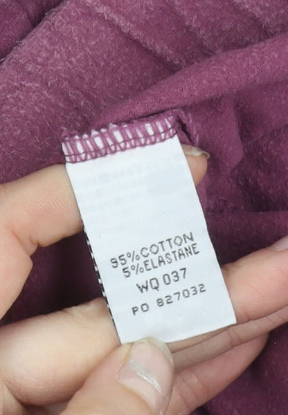 Boden Women’s Purple Capri Trousers XL Cotton Blend Stretch Drawstring