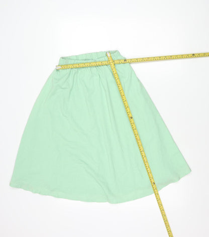 Missguided Womens Green A-Line Knee Length Skirt Size 6 Regular