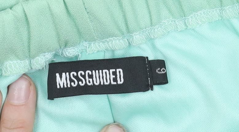 Missguided Womens Green A-Line Knee Length Skirt Size 6 Regular