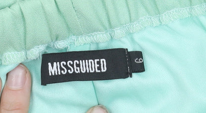 Missguided Womens Green A-Line Knee Length Skirt Size 6 Regular