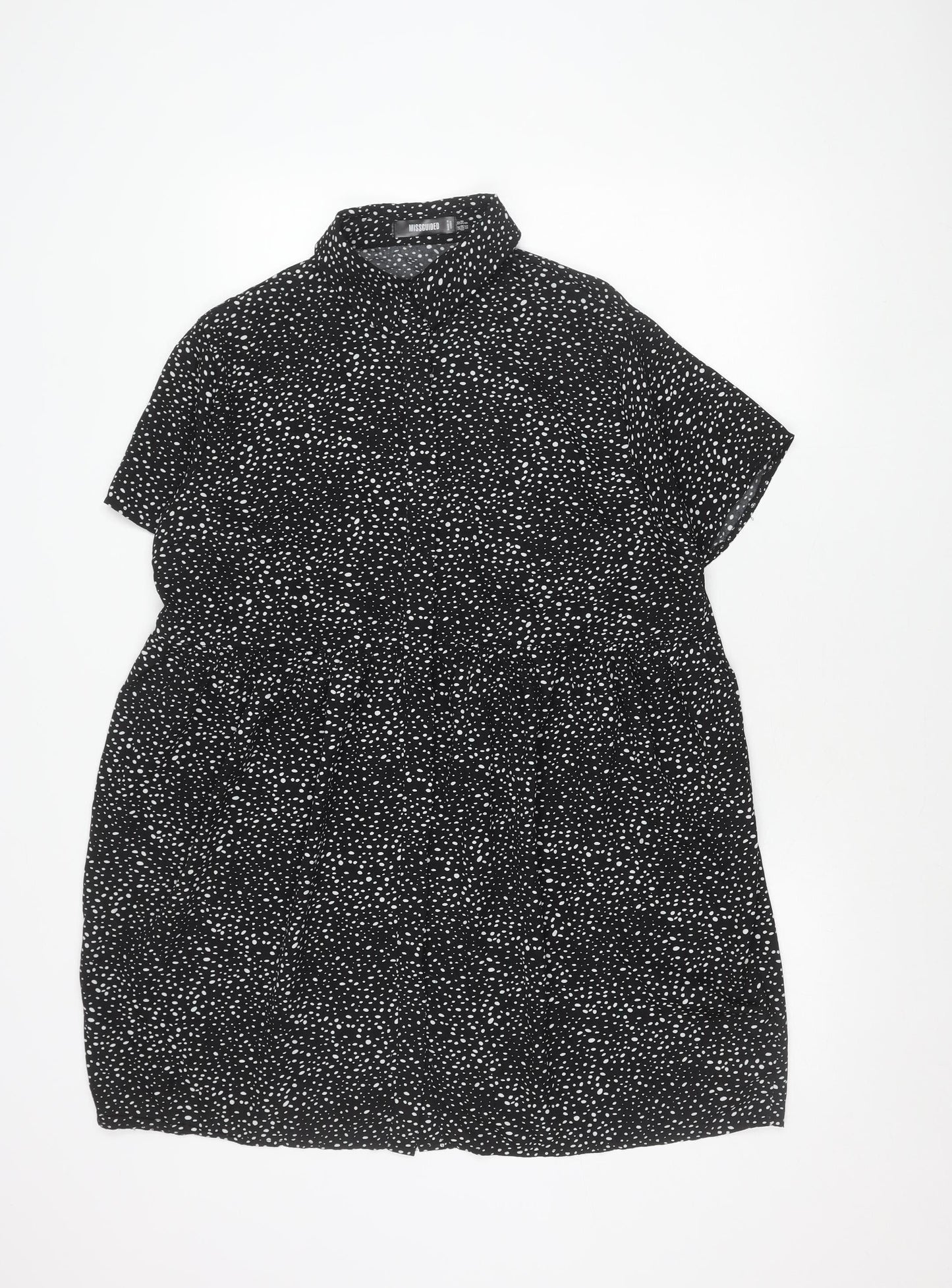 Missguided Women’s Black Polka Dot Shift Mini Dress UK 10