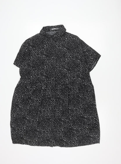 Missguided Women’s Black Polka Dot Shift Mini Dress UK 10