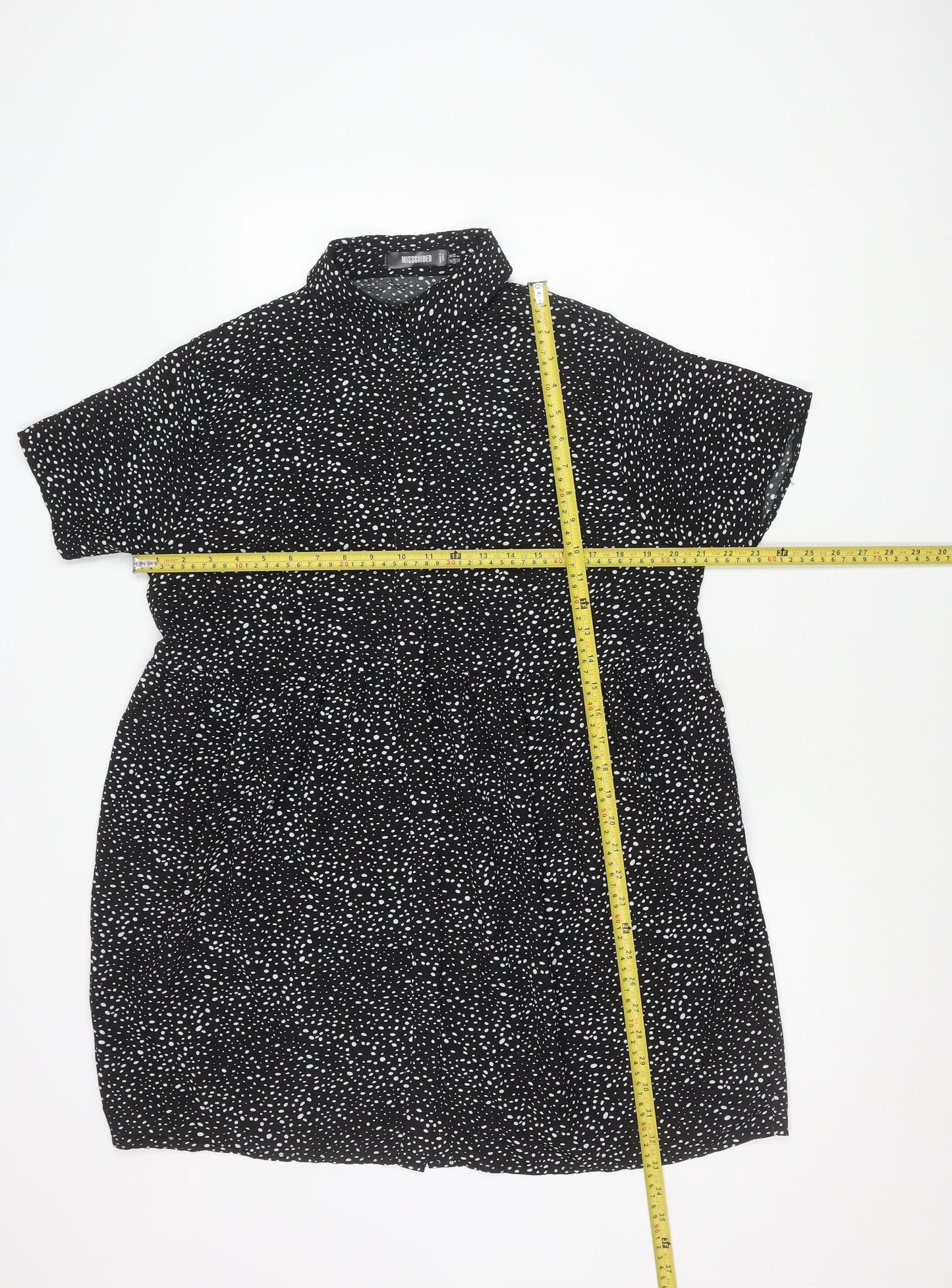 Missguided Women’s Black Polka Dot Shift Mini Dress UK 10