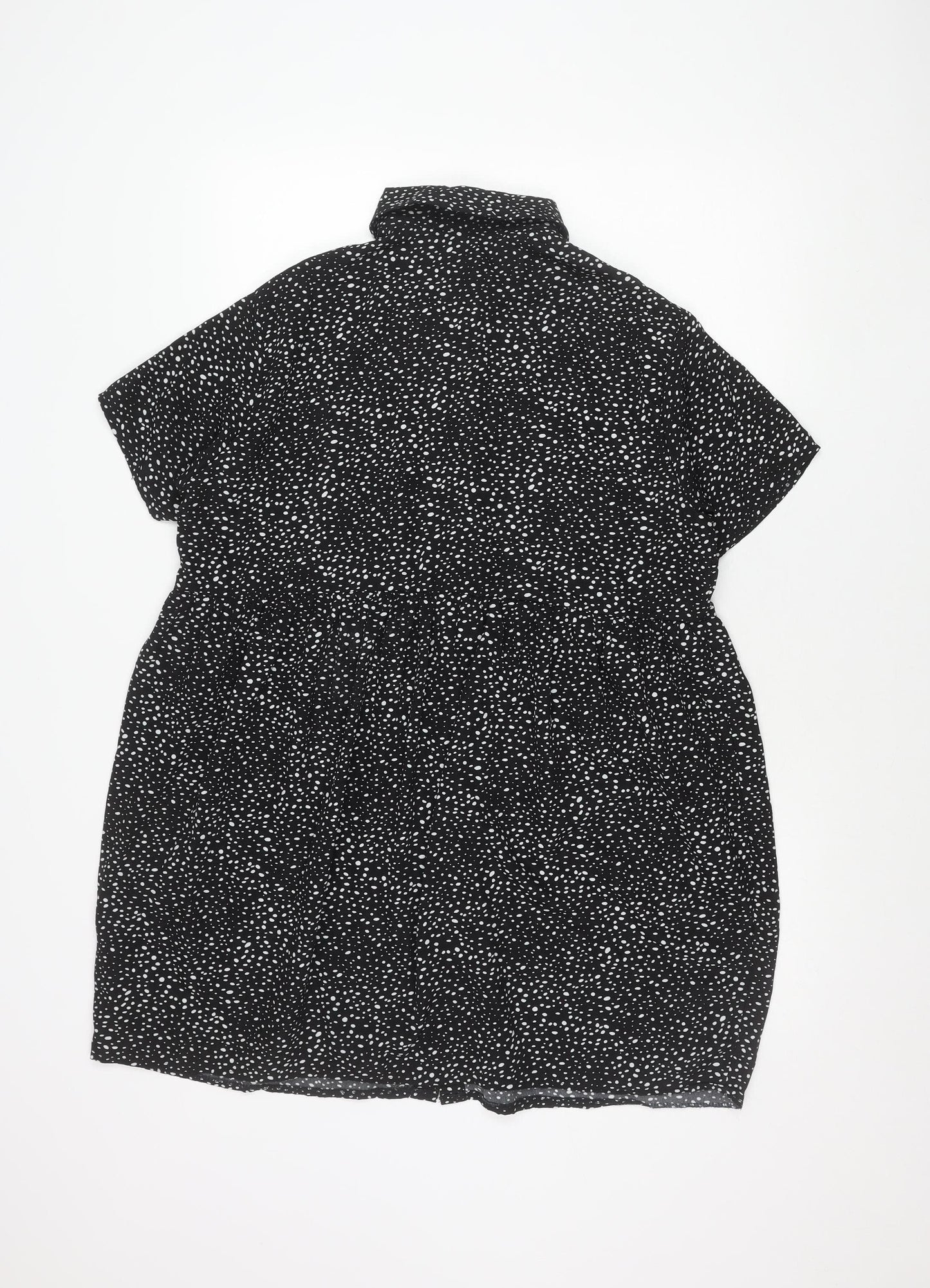 Missguided Women’s Black Polka Dot Shift Mini Dress UK 10