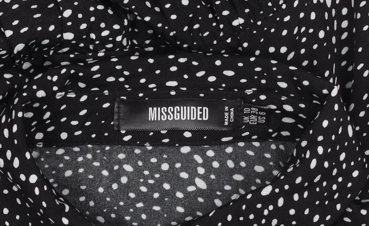 Missguided Women’s Black Polka Dot Shift Mini Dress UK 10