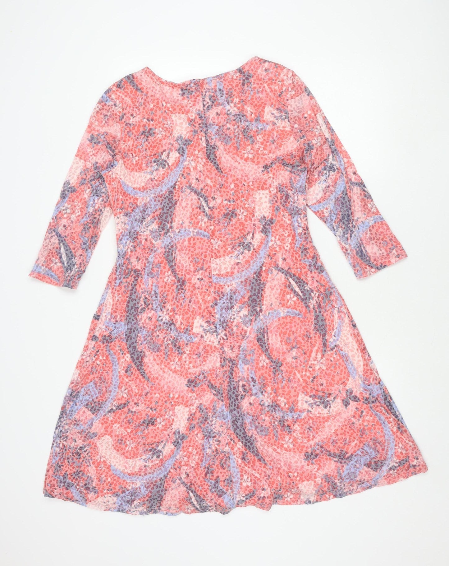 Marks and Spencer Womens Multicoloured V-Neck Floral Long Sleeve Tunic Blouse Size 14