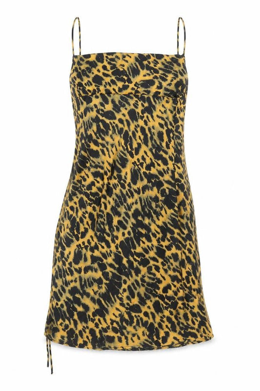 Topshop Women’s Leopard Print Slip Dress Size 10 Mini Strappy