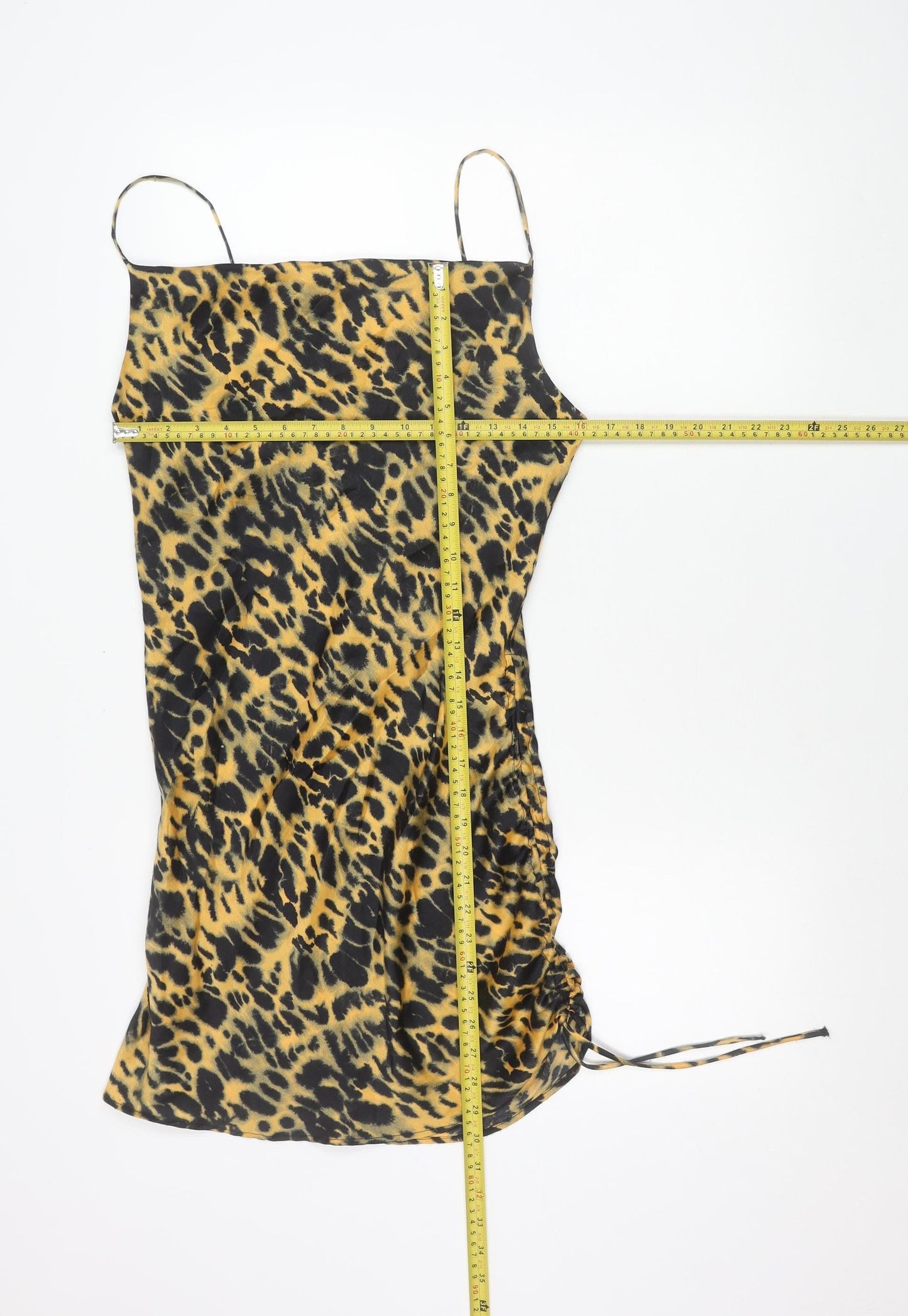 Topshop Women’s Leopard Print Slip Dress Size 10 Mini Strappy