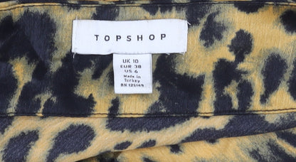 Topshop Women’s Leopard Print Slip Dress Size 10 Mini Strappy