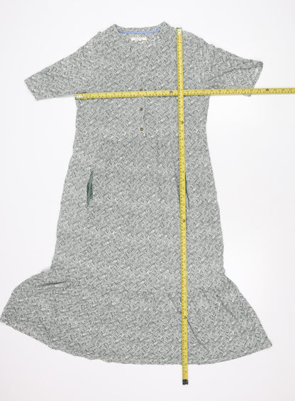 White Stuff Women’s Green Geometric Shirt Dress Size 12