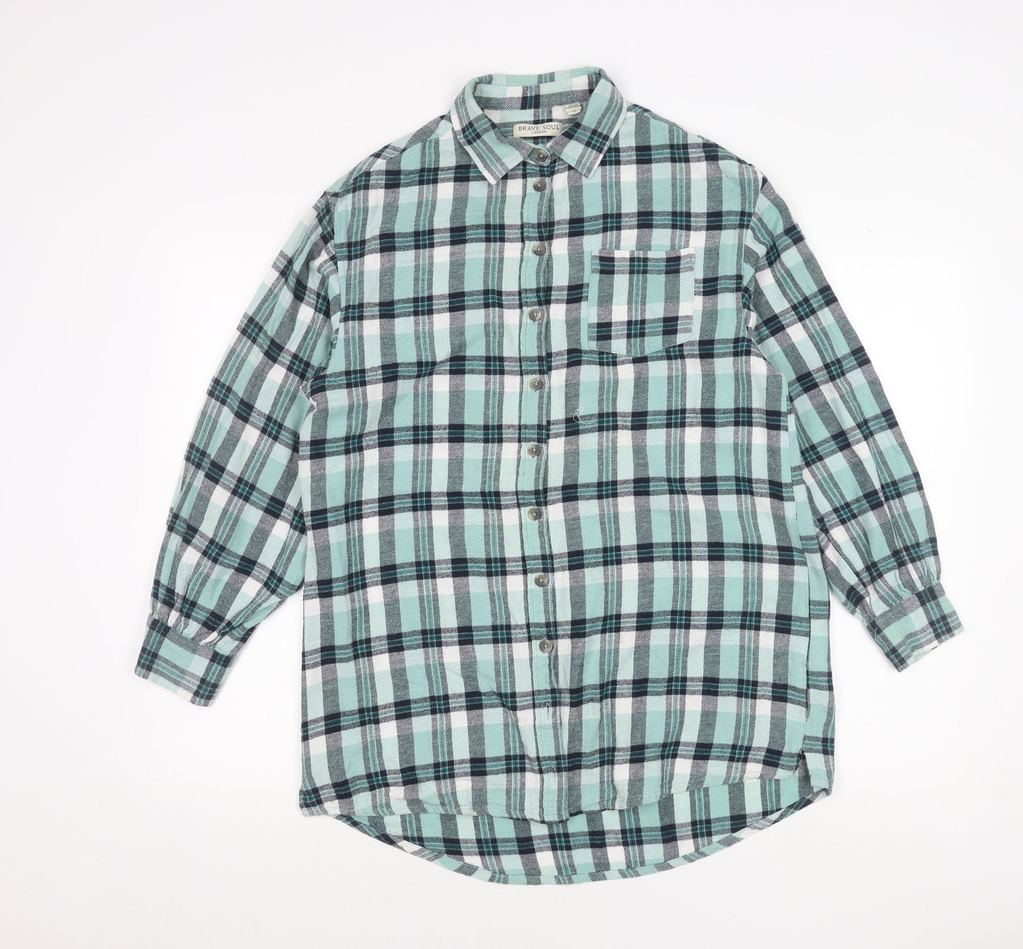 Brave Soul Womens Plaid Flannel Button-Up Shirt Size M Multicoloured