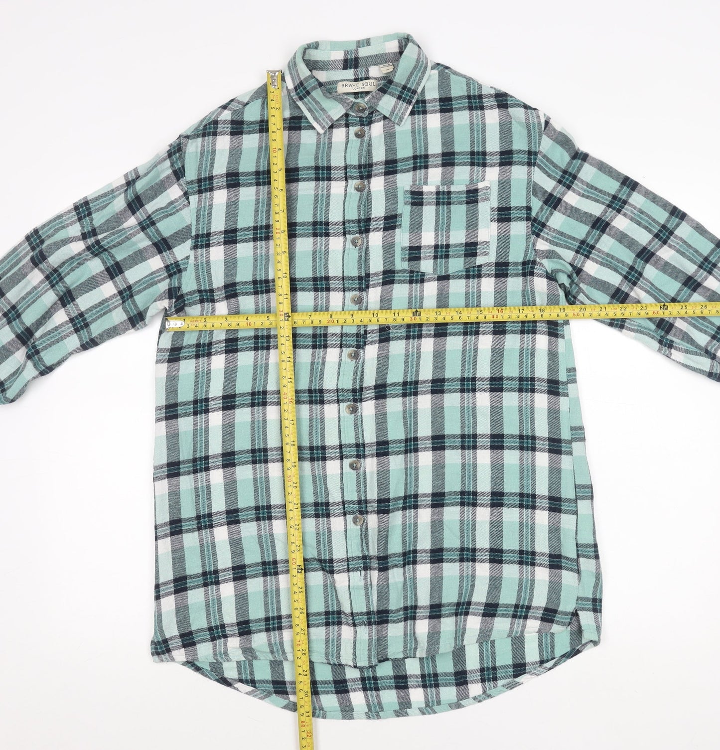 Brave Soul Womens Plaid Flannel Button-Up Shirt Size M Multicoloured
