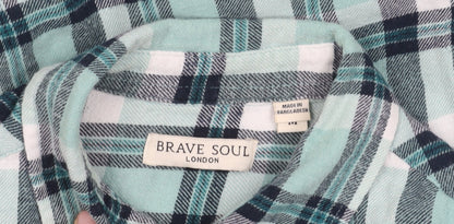 Brave Soul Womens Plaid Flannel Button-Up Shirt Size M Multicoloured