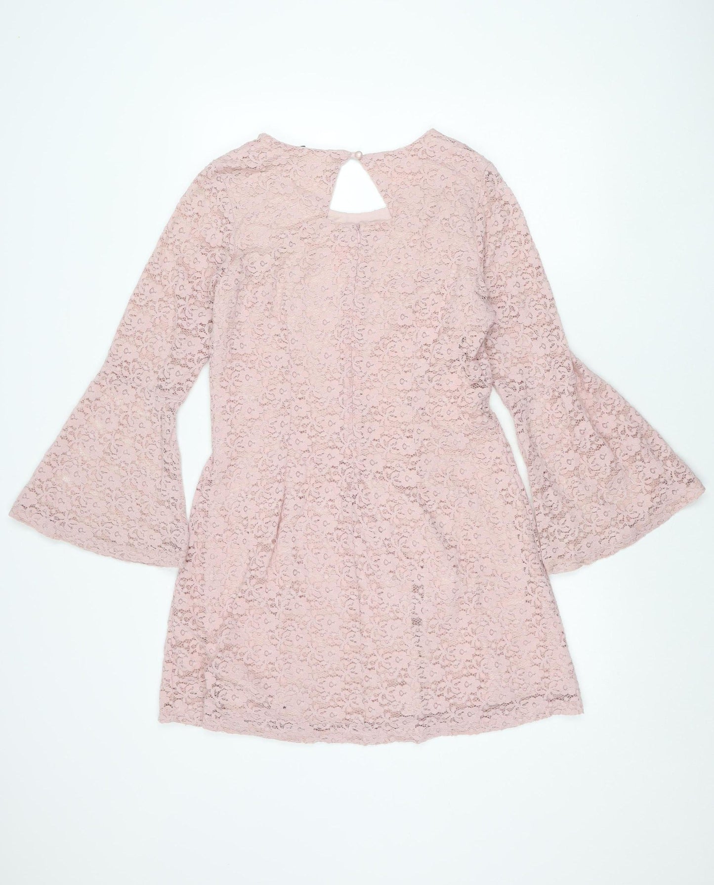 Yumi Women Pink Lace Embroidered Shift Dress UK 12 Wedding Party